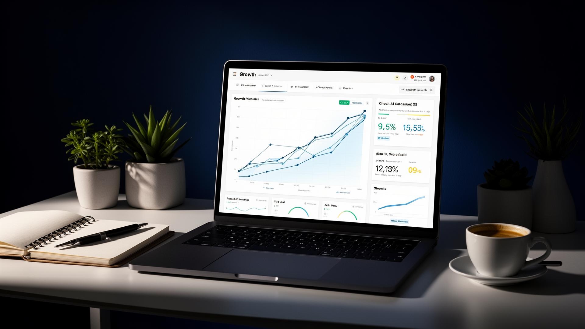 SEONinja Q3 client visibility dashboard showing +312% AI citation lift, top-3 Google rankings and pipeline growth charts